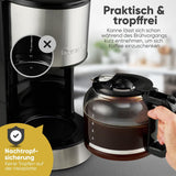 Macchina per caffè espresso con filtro Clatronic® | per 12-14 tazze | Macchina per caffè espresso con filtro | Cassa in acciaio inossidabile | Antigoccia | Espresso | Macchina per caffè espresso con filtro | 800 W | KA3808