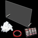 Pannello display per unghie in vetro acrilico con strisce display e nano adesivo, display per punte delle unghie, cartella colori trasparente per nail art, display per nail art, display per esercizi per unghie (trasparente)