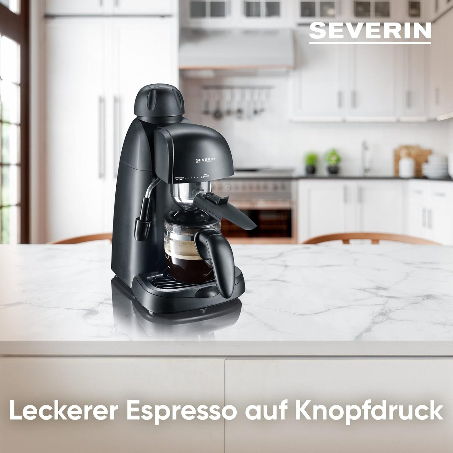 Macchina per caffè espresso SEVERIN KA 5978 (include ciotola e misurino, fino a 4 tazze) nero, Standard