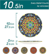Set piatti piani per 6 persone, set piatti vancasso KRVI per 6 persone, set piatti Ø 27 cm, lavabili in lavastoviglie e adatti al microonde, piatti pasta, piatti colazione, piatti torta