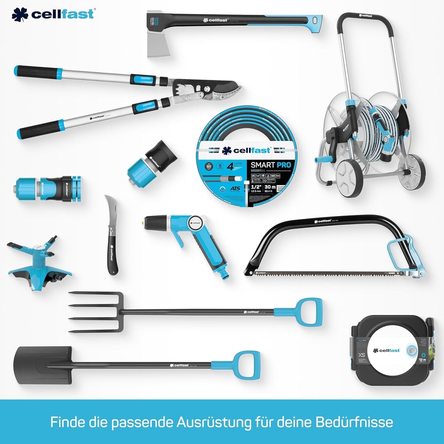 Set irrigatore CELLFAST, Irrigatore da giardino, Irrigatore da prato per fiori e piante, Connessione rapida, Economico