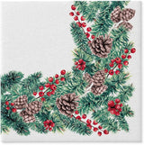 PAW - Tovaglioli Airlaid (40 X 40 Cm) I 50 Pezzi I Perfetto per Natale, Inverno, Vacanze I Decorazioni per la tavola della Vigilia di Natale I Tovaglioli Simil Tessuto Airlaid Rami Invernali I Rami Invernali