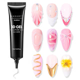 Makartt Gel per Nail Art 3D - Gel per Colla con Strass 15G per Portachiavi per Unghie, Gel per Scultura per Unghie Multifunzionale per Design delle Unghie Fai da Te, Scultura per Unghie Modellazione delle Unghie a Casa (Trasparente)