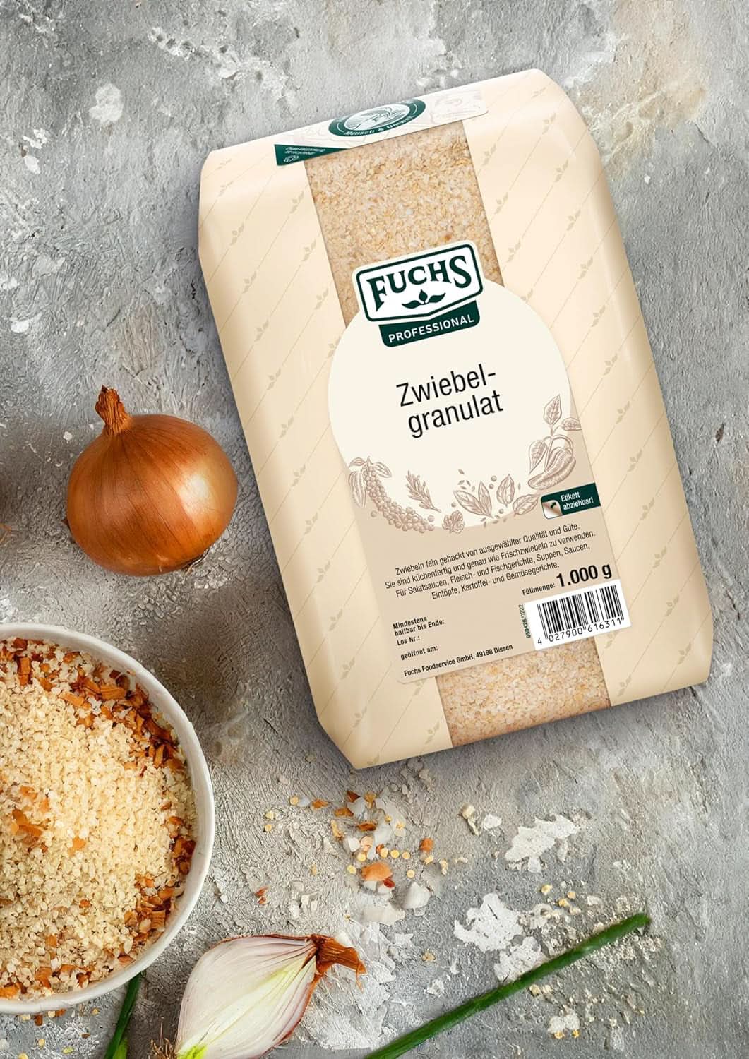 Granulato di cipolla Fuchs Professional, 1 Kg Spezie Naty Shop