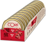 Wellness CORE 98% 12 x 85g, Manzo - Cibo umido per gatti, patè denso, senza cereali, naturale, ipoallergenico, ricco di proteine, ricco di carne