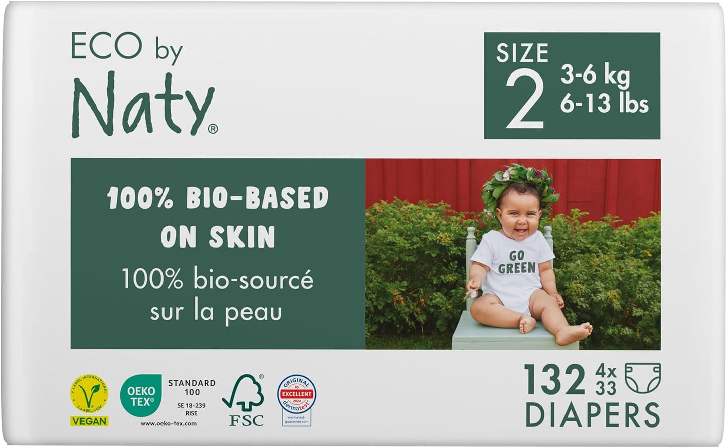 Pannolini Eco Eco by Naty Baby Eco Pannolini - pannolini biologici premium, ecologici, realizzati con materiali a base vegetale, ideali per la pelle sensibile del bambino (taglia 5 - 80 pezzi)