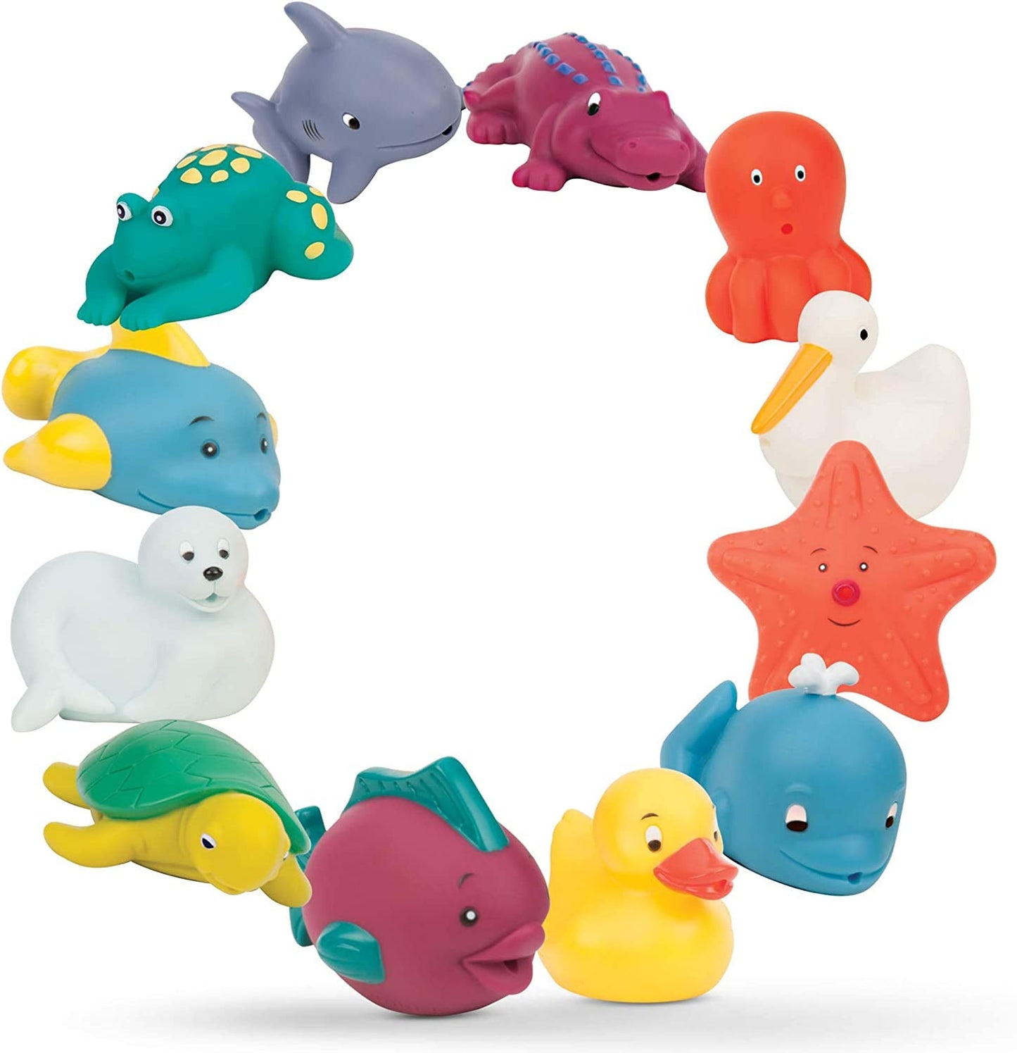Battat 12 Pezzi Giocattolo da Bagnetto Giocattolo da Bagnetto Animali Acquatici - Compagni di Bagno per 10 Mesi - Giocattolo da Bagno Anatra e Altro Bebe Naty Shop Toys Titolo predefinito