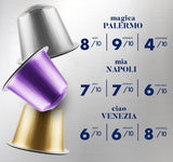 Kit Verkostung Caffè Borbone, 90 Capsule in Alluminio: 30 Mia Napoli, 30 Ciao Venezia, 30 Magica Palermo, (3 x 30 Stück) – Compatibili con Kaffeemaschinen für den Hausgebrauch della marca Nespresso®*