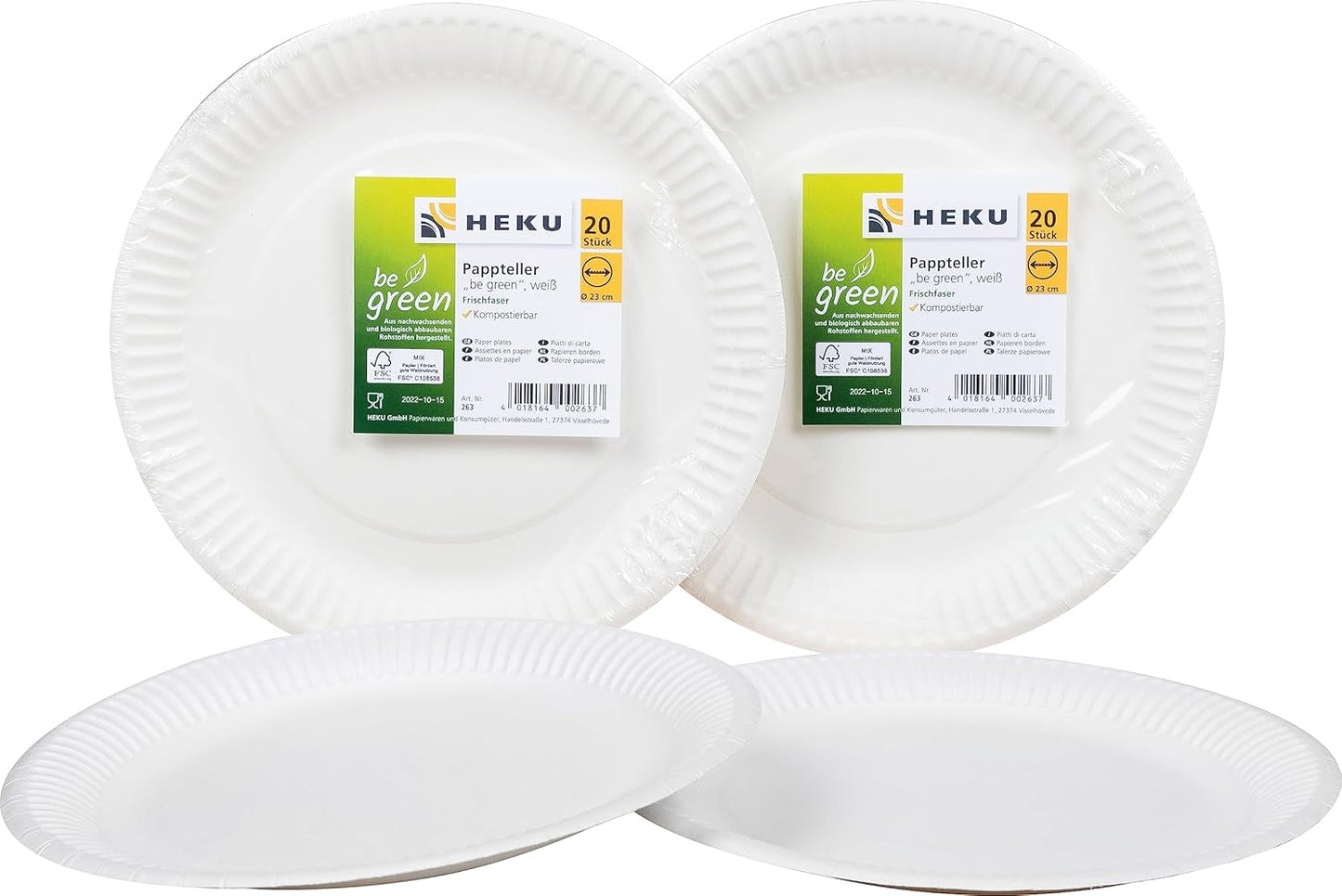 HEKU 191 pz. Set Party USA I Piatti di Carta Ø23Cm, Bicchieri Rossi, Tovaglioli 3 Veli 33X33Cm, Scegli Decorazioni, Catena Gagliardetti 10M I Perfetto per feste a tema e festività nazionali