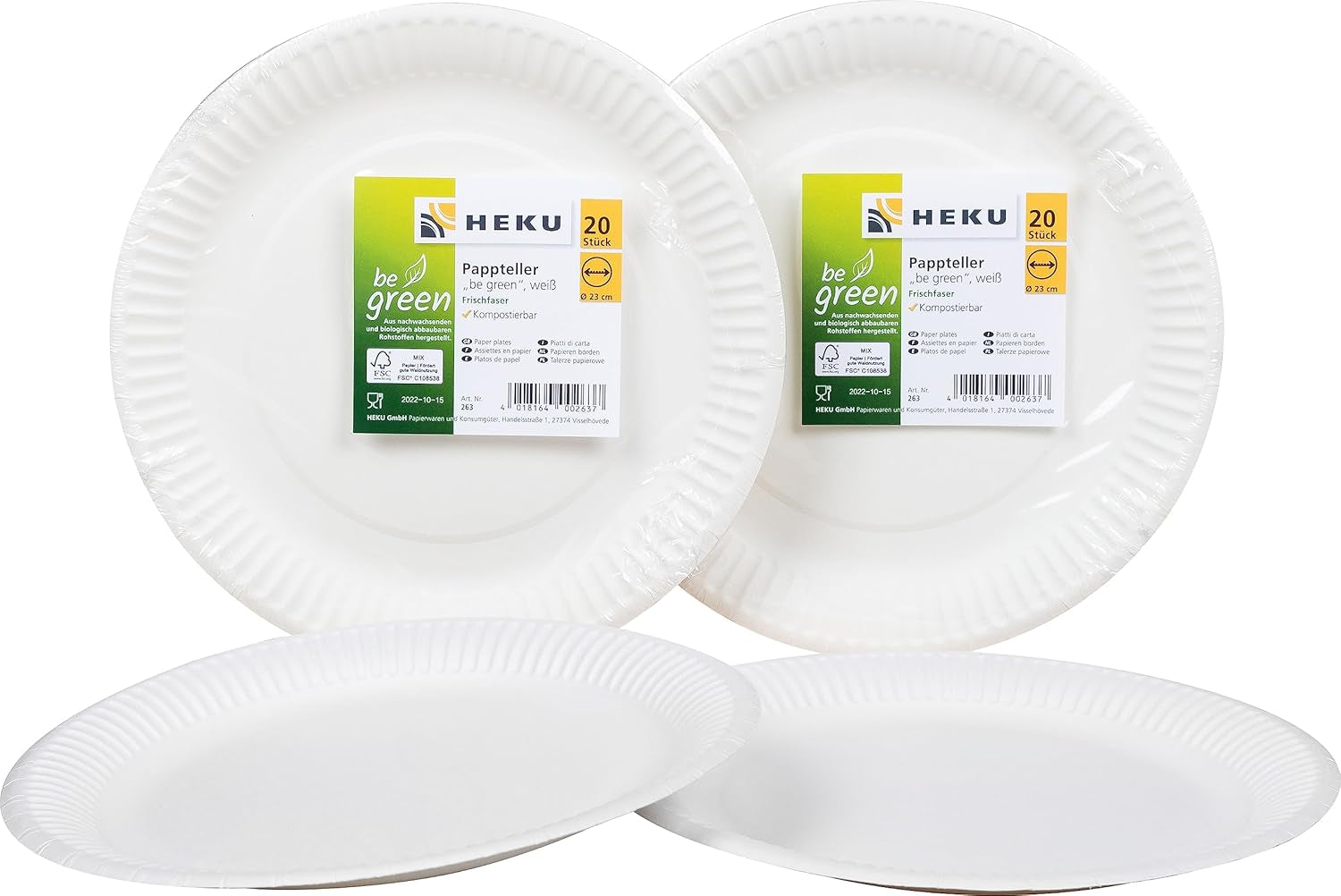 HEKU 191 pz. Set Party USA I Piatti di Carta Ø23Cm, Bicchieri Rossi, Tovaglioli 3 Veli 33X33Cm, Scegli Decorazioni, Catena Gagliardetti 10M I Perfetto per feste a tema e festività nazionali