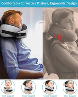 Cuscino per collo da aereo, Cuscino da viaggio in memory foam, Cuscino per collo per adulti, Cuscino da aereo regolabile e lavabile, Cuscino da viaggio ergonomico (Grigio) Cuscini ortopedici cervicali Naty Shop