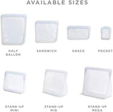 Stasher Bag Borsa riutilizzabile per alimenti in silicone premium Borsa per panini Trasparente Resistente Lavabile in lavastoviglie Congelatore Sicura Borsa per il pranzo ecologica A prova di perdite Scatole per la conservazione degli alimenti da 828 ml Naty Shop