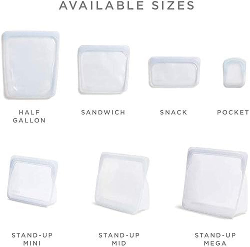 Stasher Bag Borsa riutilizzabile per alimenti in silicone premium Borsa per panini Trasparente Resistente Lavabile in lavastoviglie Congelatore Sicura Borsa per il pranzo ecologica A prova di perdite Scatole per la conservazione degli alimenti da 828 ml Naty Shop