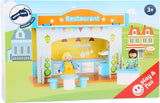 Small Foot 10852 Casetta da gioco Ristorante In legno, Con 2 bambole, accessori e tetto rimovibile, A partire da 3 anni Naty Shop Case delle bambole