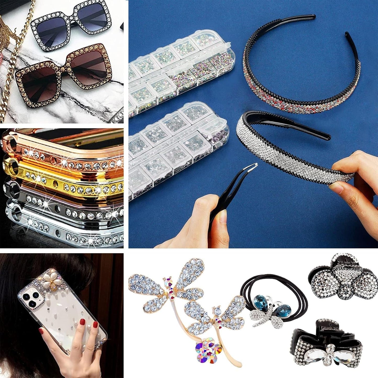 ANNYA 4000 Pezzi Strasssteine ​​​​Nägel Nail Art Strasssteine ​​​​Dekorationen Nagelsteine ​​Für Nail Art Zubehör e Klare Kristall Strasssteine ​​​​Handwork con Pick Up Pinzette e Strass Picker Dotting Pen…