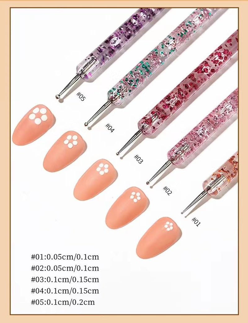 Set di spilli per nail art, 20 pezzi Nageldesign Malerei Pinsel, Pinsel professionali per nail art, Pinsel per nail art, rosa