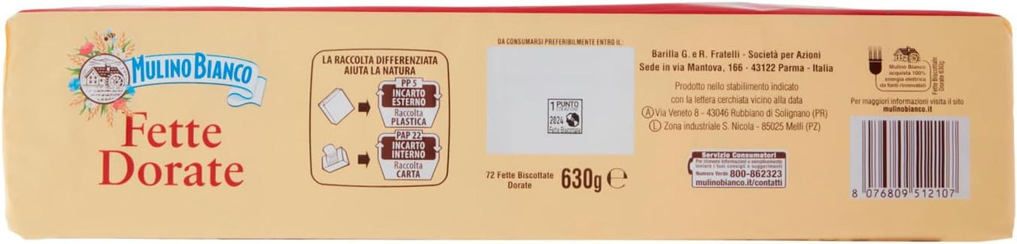 , Biscottate Grasse Dorate - 630 gr