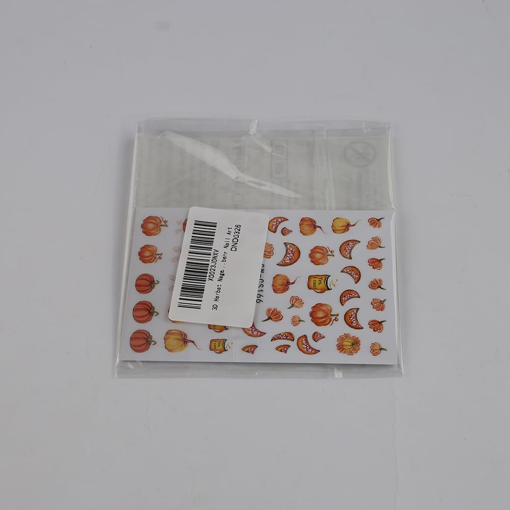 Adesivi per unghie autunnali 3D Adesivi per unghie foglie di zucca Linea geometrica Fiori Adesivi per unghie Design del Giorno del Ringraziamento Adesivi per unghie Autunno Zucca per unghie Accessori per unghie Nail Art