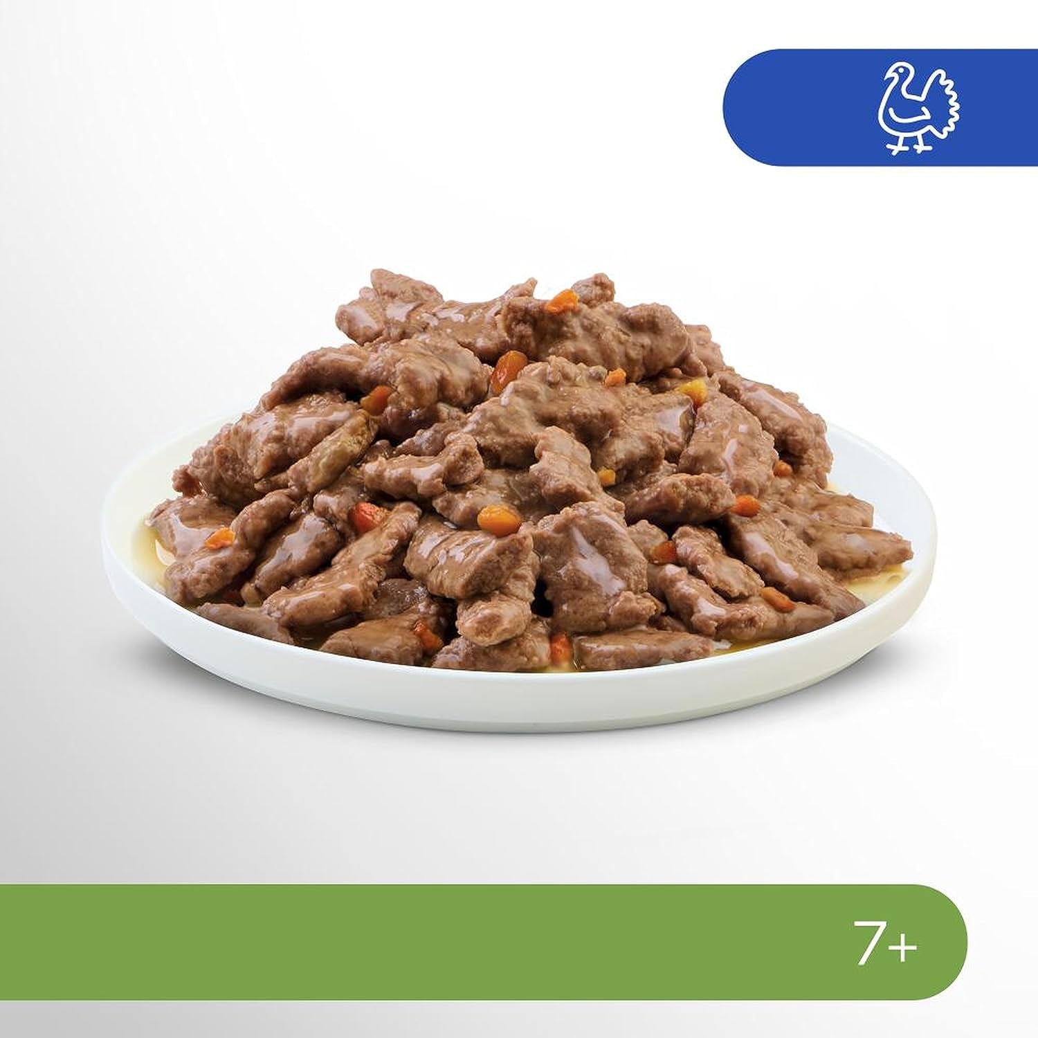 PERFECT FIT™ Buste per porzioni per gatti anziani con tacchino e carote, 12 x 85 g