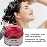 Tintura temporanea per capelli 4,23 once Cera colorata per uomini e donne Lavabile Colore naturale Pomata Tintura istantanea per capelli per feste Cosplay Halloween (Rosso) Naty Shop Tinture per capelli