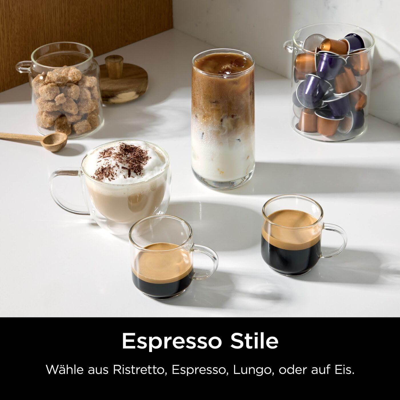 Macchina da caffè con filtro Ninja Prestige 2 in 1 con capsule e montalatte integrato, per latte macchiato, caffè freddo e Flat White, Nero CFN802EU