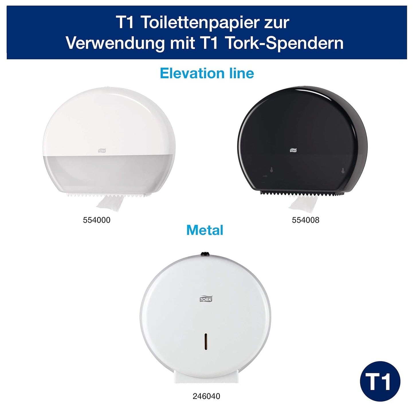 Carta igienica Tork Jumbo White T1, Advanced, 2 strati, 6×380 M, 472118