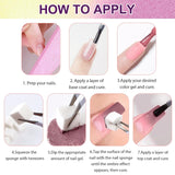 Gel per pittura sfumata, 12 colori di smalto gel sfumato con 100 spugne per unghie e 4 artigli in metallo per french manicure, nail art fai da te, set I