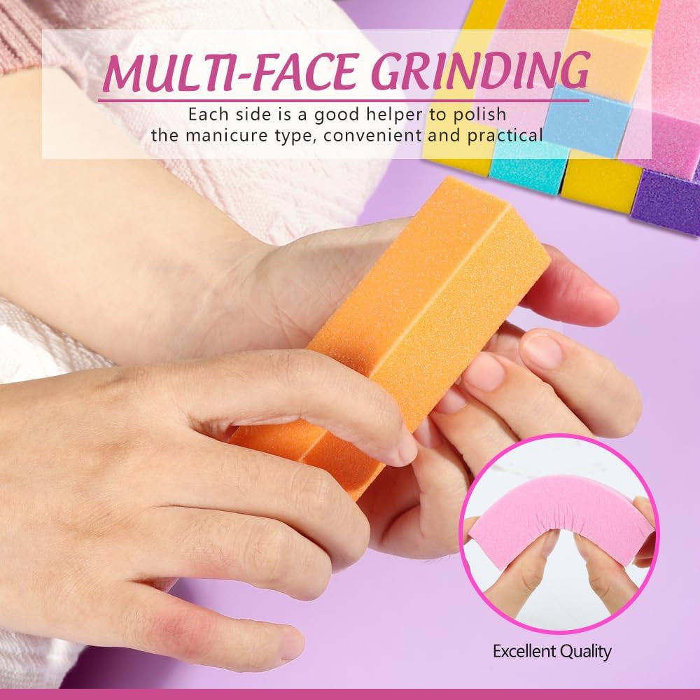 FANDAMEI 20 Pezzi Buffer Per Nagel, Filen Per Gelnägel, Profi Nagelfeile 100/180, Polierfeile Fingernägel, Filen Per Gelnägel, Set manicure e pedicure