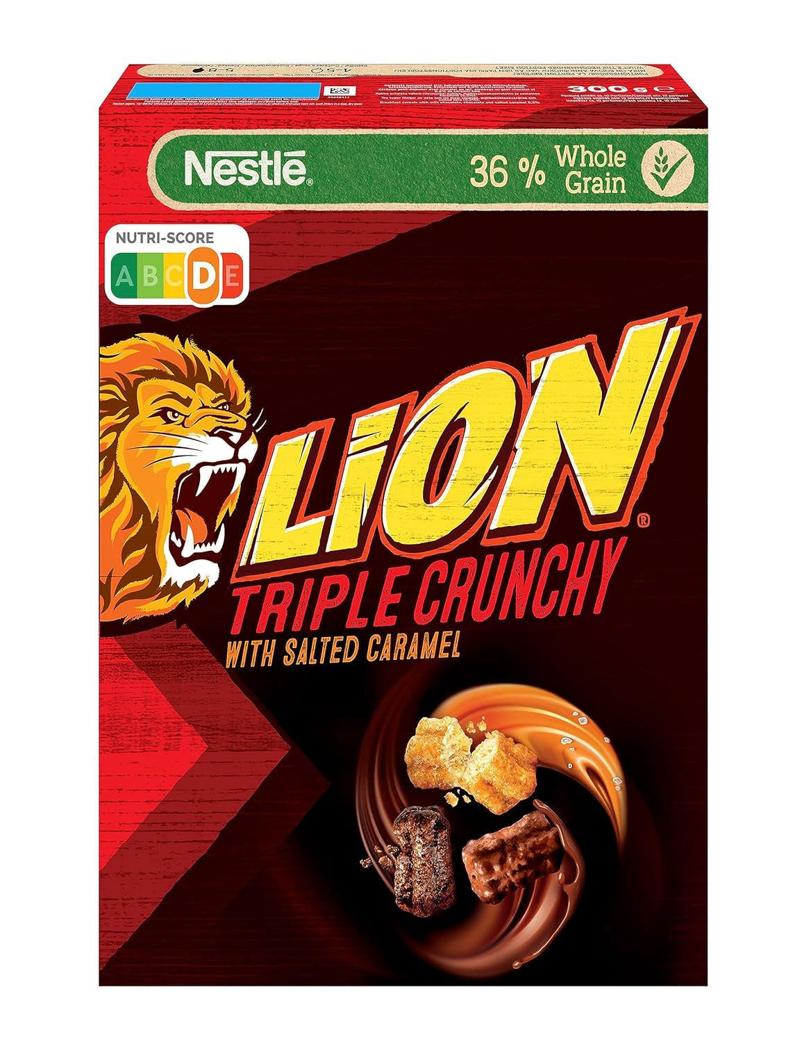 Cereali da colazione Churro tripli croccanti con cioccolato al latte e caramello salato, contenuto di cereali integrali 36%, confezione da 8 (8x300 g)