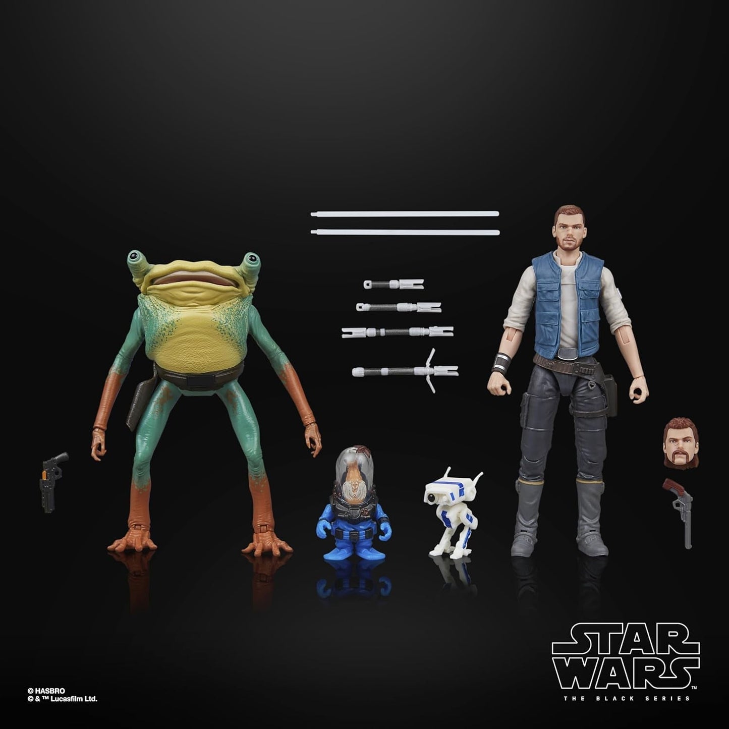 Star Wars Black Series Cal Kestis, Turgle & Skoova Stev, Star Wars Jedi: Survivor Action Figure da collezione (scala 15 cm) Action Figures Naty Shop