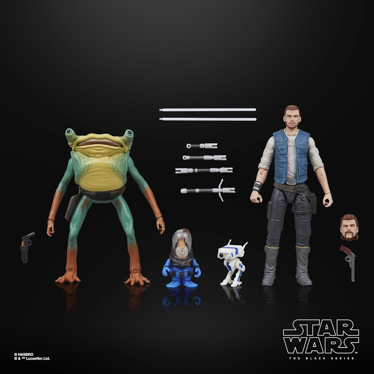 Star Wars Black Series Cal Kestis, Turgle & Skoova Stev, Star Wars Jedi: Survivor Action Figure da collezione (scala 15 cm) Action Figures Naty Shop