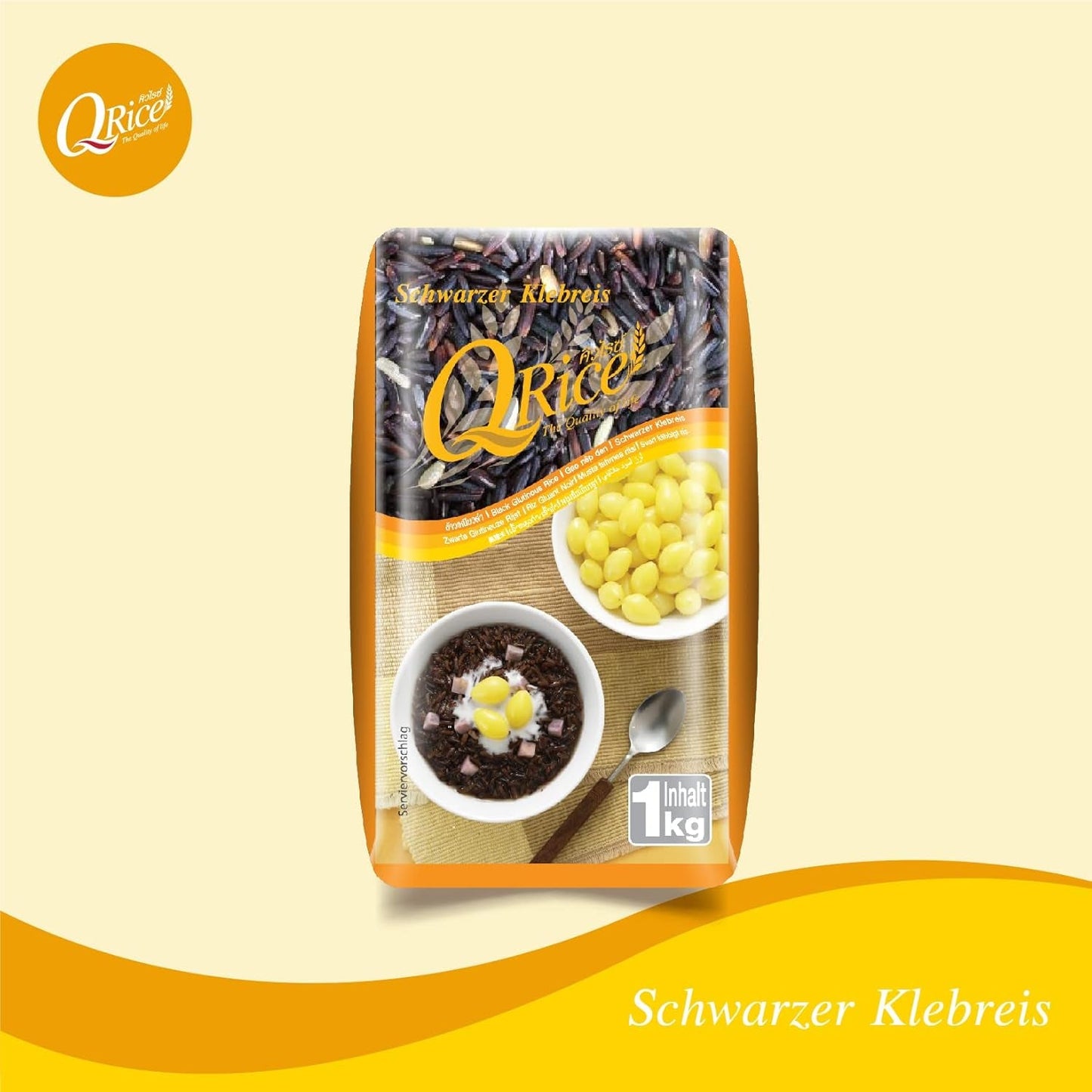 RISO | Riso colloso nero a grani lunghi dalla Thailandia | Aromatico con delicato sentore di nocciola | Ideale per dessert al curry, sushi e mochi | 1x1kg