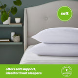 Silentnight Cuscino Morbido Anti-Allergia Confezione da 2 Cuscini di Supporto in Morbida Piuma Ideale per chi dorme sulla pancia e sulla pancia Ipoallergenico e Lavabile in Lavatrice Confezione da 2 Cuscini Standard Naty Shop