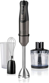 BLACK+DECKER Impastatrice | BXHBA1500E | 1500 Watt | 20 velocità | Turbo | Edelstahl | Protezione spritz | Incluso Pürieraufsatz, Schneebesen, Zerkleinerer und Messbecher Cucina Naty Shop Single 3 Zubehörteile 1000W