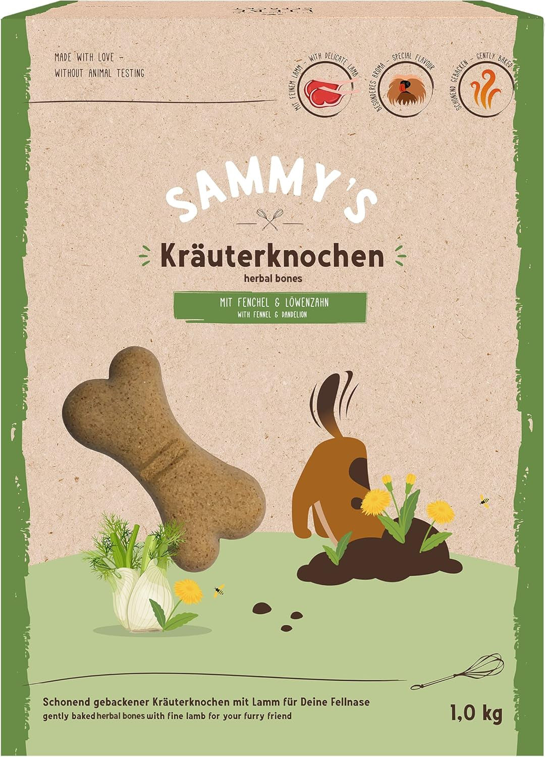 Monete di muesli di Sammy | Snack croccanti al forno per cani | 5 monete di muesli ai cereali per il tuo grande amico peloso (30 kg+) | 1 chilogrammo