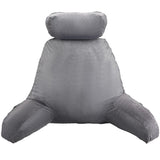 VEVOR Cuscino da lettura, Cuscino da letto (grande) con poggiatesta staccabile, cuscino per lo schienale con 3 tasche e tessuto in velluto corto lavabile e memory foam triturato, lato con maniglia, per guardare la TV, leggere, giocare