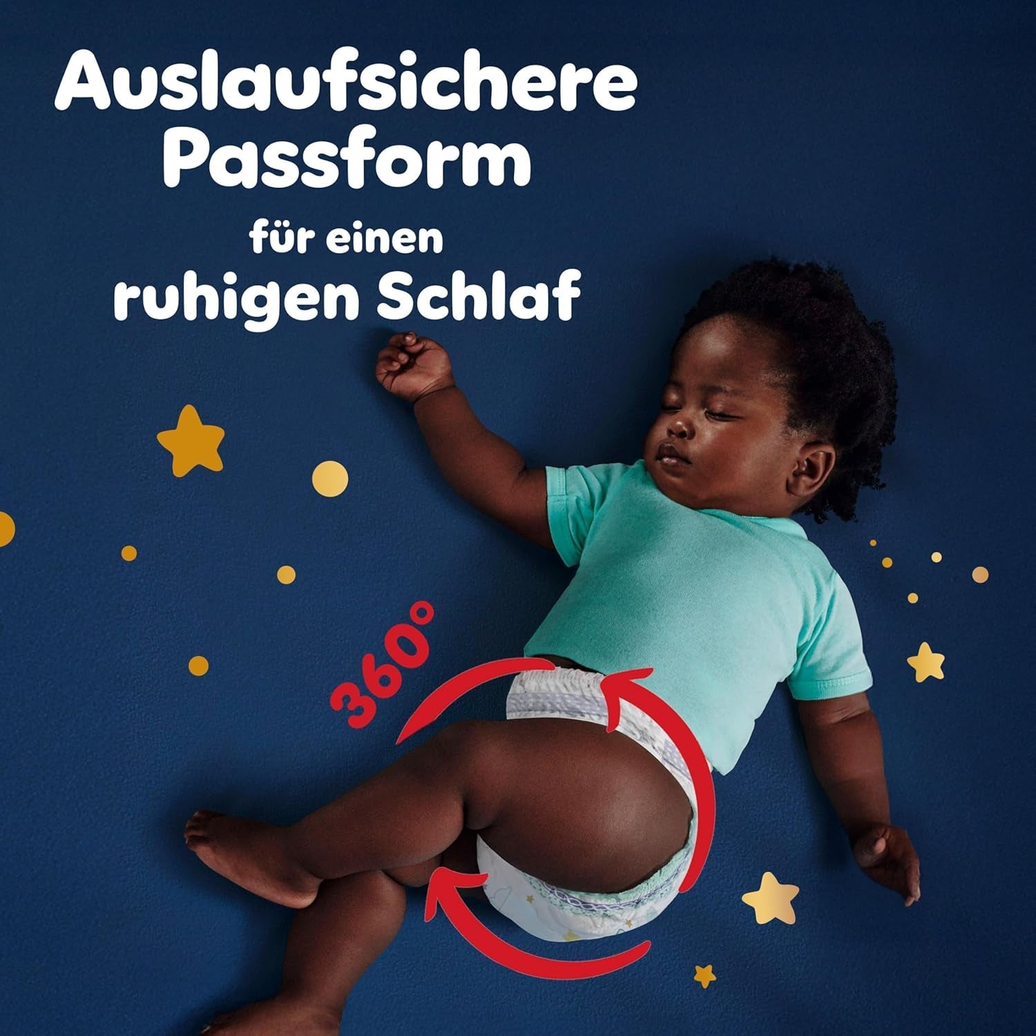 I pannolini Pampers Night Pants taglia 6, 138 pezzi, 13kg-19kg, forniscono una protezione extra per tutta la notte.