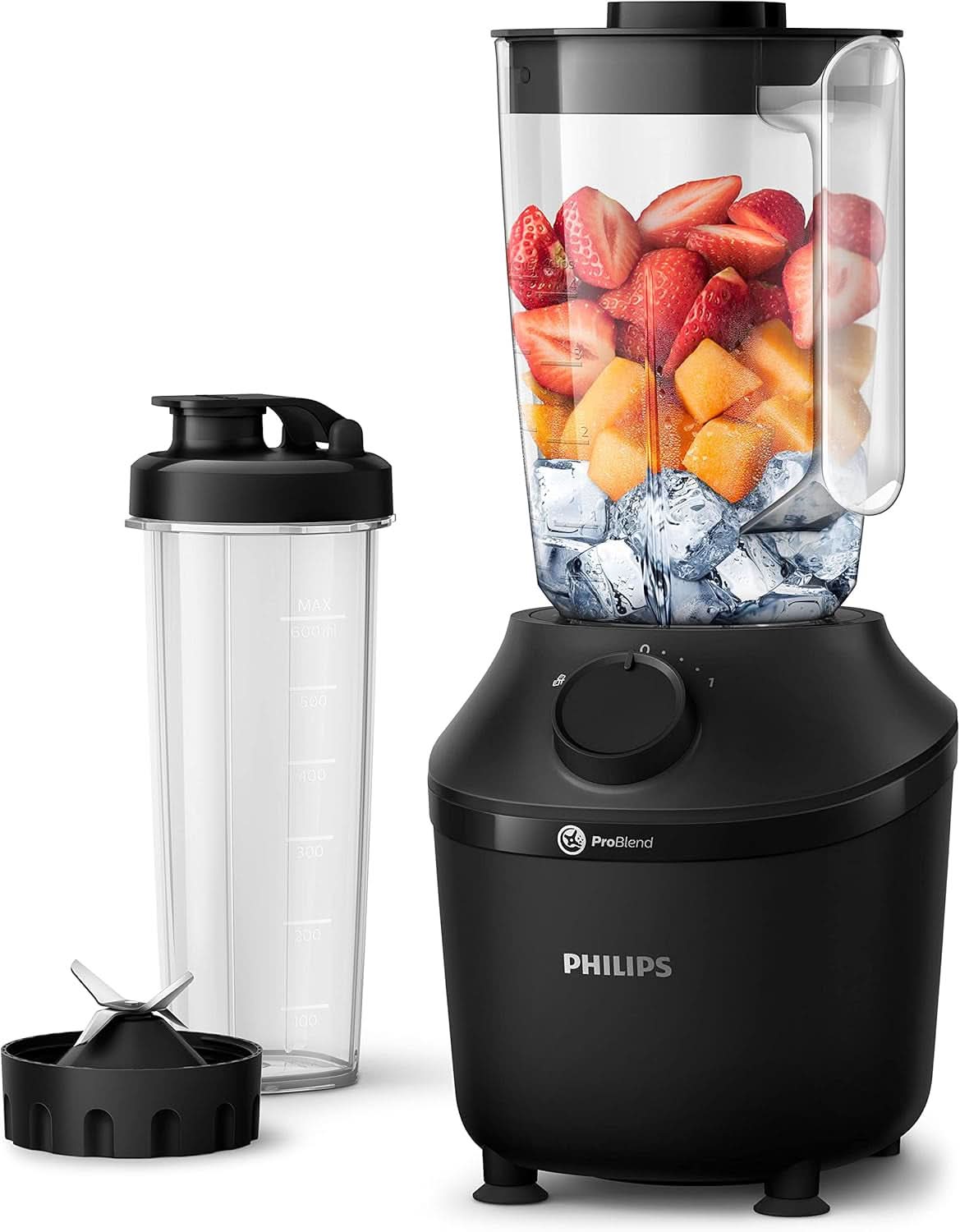 Philips Robot da cucina e frullatore – 600 W, 2 litri, App Homeid, 2 Geschwindigkeitsstufen + Impulsfunktion, Problend, Ice-Crush-Funktion (HR2291/41) Cucina Naty Shop 450 Watt