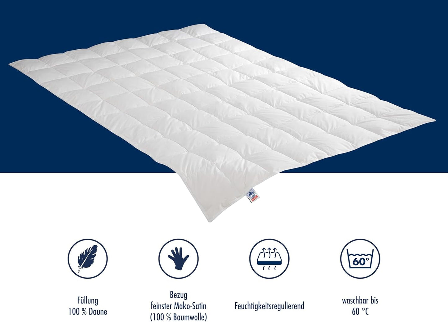 Piumino Irisette Nora Piumino estivo leggero con fodera in cotone 100%, imbottitura in piuma 100% classe I, 135 X 200 cm, certificato Oeko-Tex, prodotto secondo lo standard di qualità tedesco. Piumini e trapunte Naty Shop