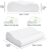 Findigit Cuscino sanitario, Cuscino in Memory Foam, Cuscino ortopedico di supporto per il collo per chi dorme sul fianco e sulla schiena, Cuscino ergonomico per colonna vertebrale cervicale (60 X 35 X 11/9 cm) Cuscini ortopedici cervicali Naty Shop