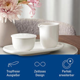 Villeroy & Boch - Tazza Latte Afina 170ml, Bianco, Lavabile in Lavastoviglie, Adatta al Microonde, Caraffa per Latte, Accessorio per caffè, Brocca in Ceramica, Piattino, Stoviglie, Porcellana Premium