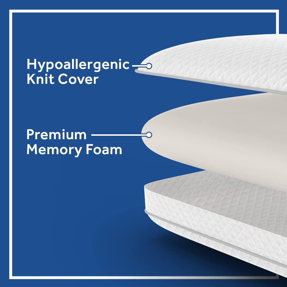 Sealy Essentials Cuscino in memory foam standard bianco 2 pezzi Naty Shop Cuscini standard