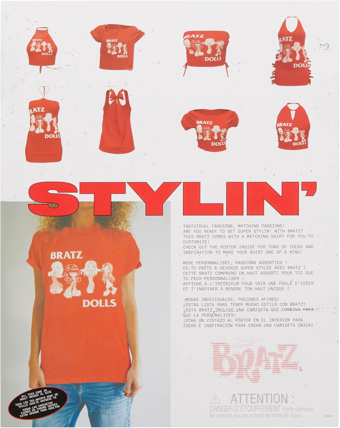 La bambola Bratz Stylin' Jade alla moda in stile maglietta include accessori, un giocattolo per ragazza carino