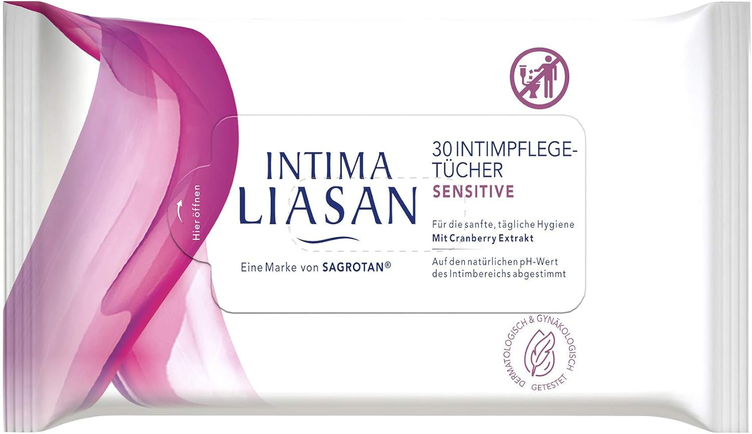 Intima Liasan di Sagrotan Assorbenti intimi Sensitive, senza sapone e senza alcool, 30 pezzi