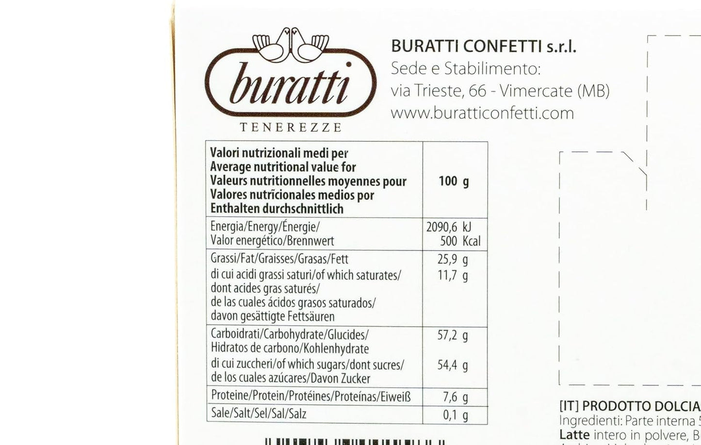 Mandorle ricoperte di cioccolato bianco Tenerezze, 1 pezzo