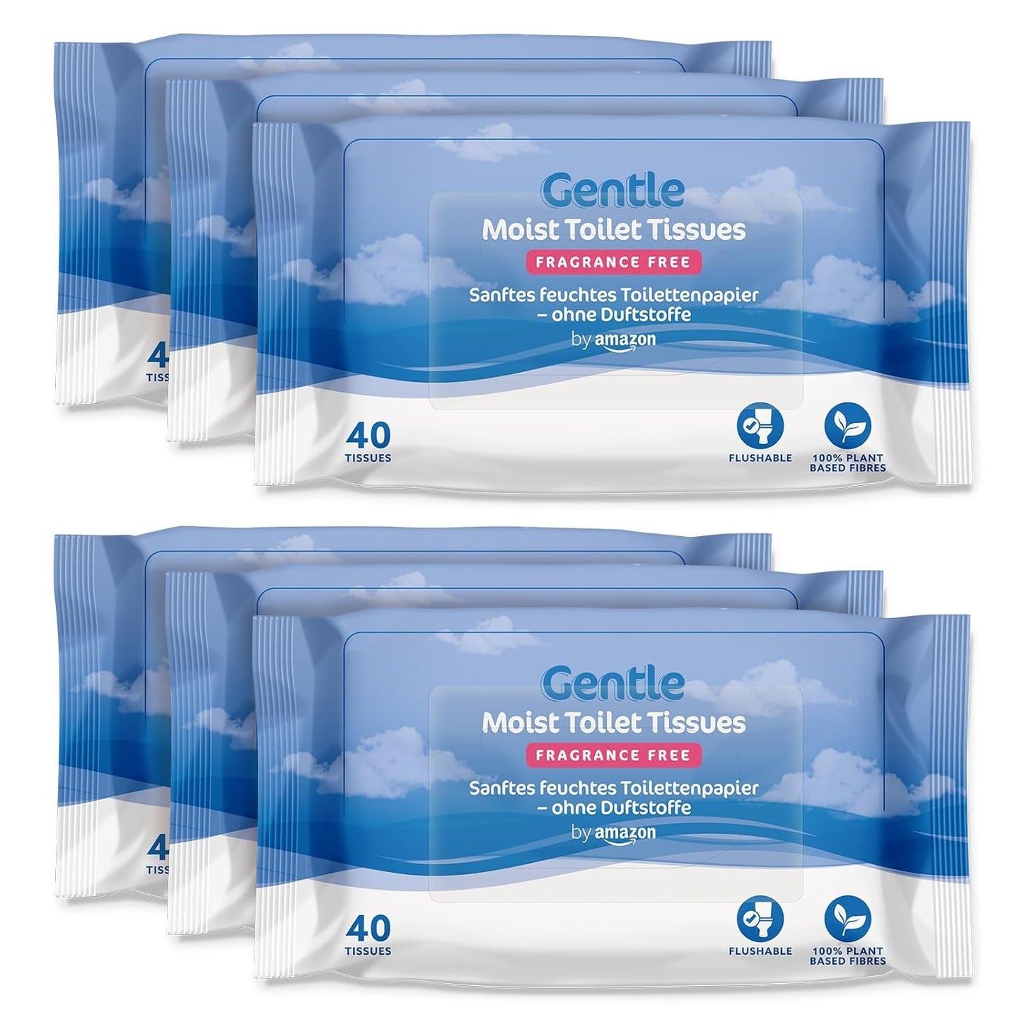 Di Amazon Carta igienica morbida, umida, inodore, assorbente e senza profumo, 240 pezzi (6 confezioni da 40 pezzi) (precedentemente marchio Presto!)