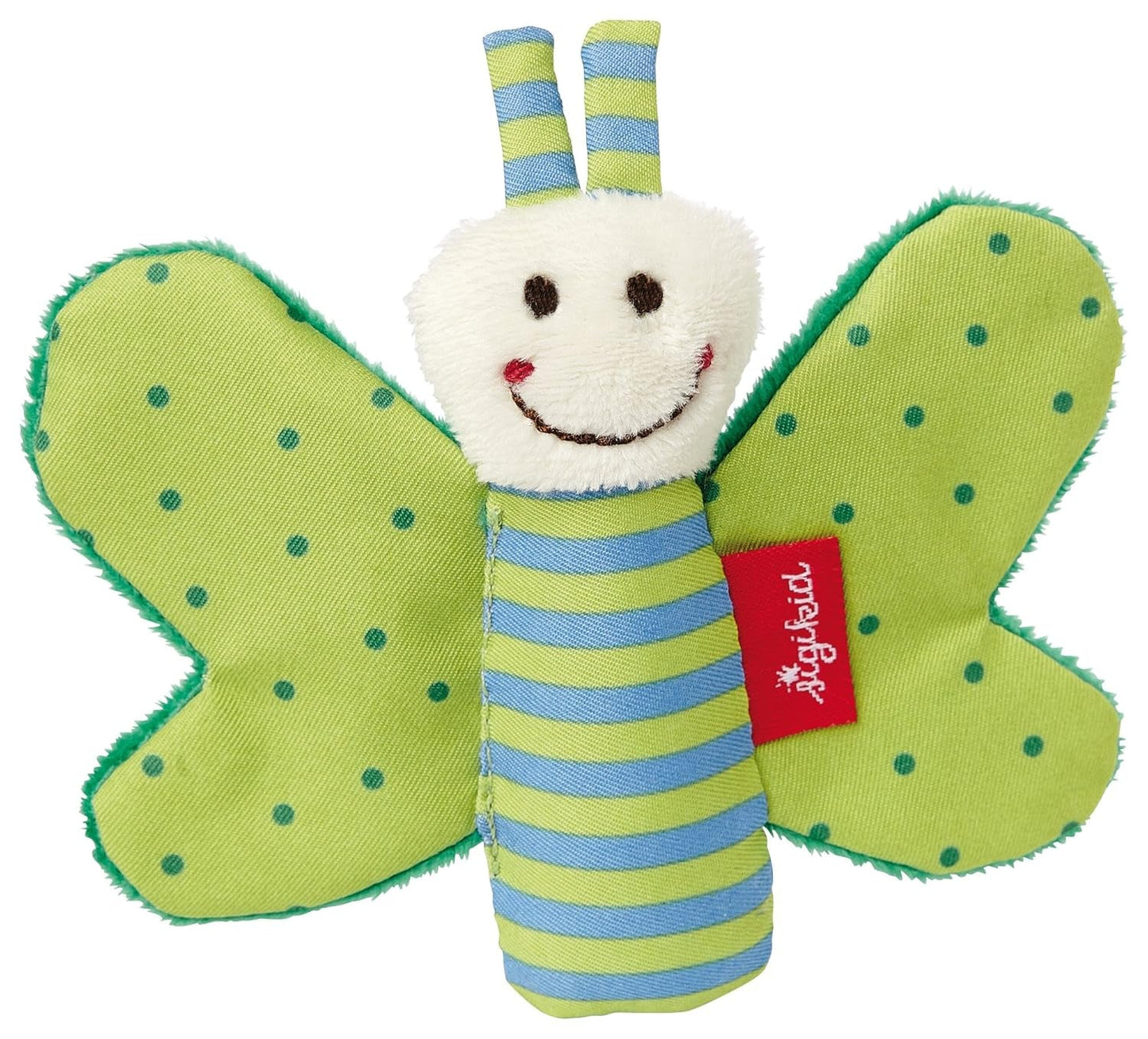 Fehn stella marina crepitante - giocattolo per bebè da afferrare e giocare & giocattolo crepitante per neonati e bambini da 0+ mesi & SIGIKID 41179 giocattolo da afferrare farfalla stelle rosse verdi Baby Toys Naty Shop