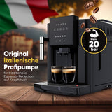 Macchina per caffè espresso ProfiCook® completamente automatica con montalatte per cappuccino | Macina conica | con funzione scaldatazze | Pompa Professionale Italiana | Touchscreen | Espresso | PCKAV1281