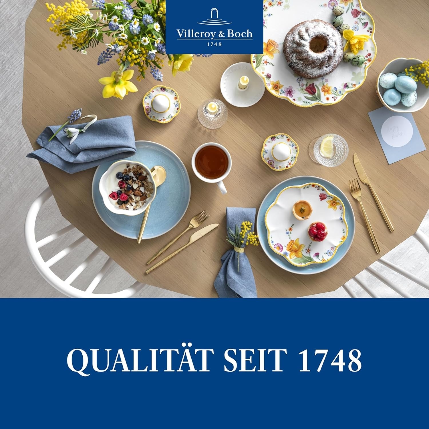 Villeroy & Boch - Servizio Colazione Spring Awakening per 2, 6 Pezzi, Servizio Piatti Pasqua, Colazione, Pasqua, Servizio Caffè, Piatti Primavera, Porcellana