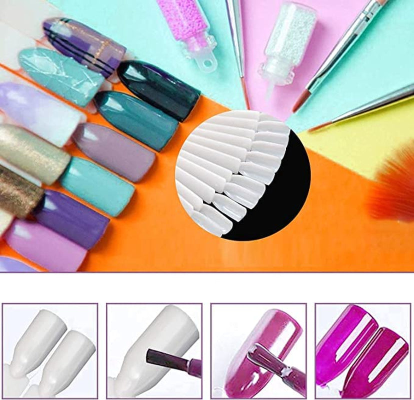 Espositore per unghie, 40 stick di smalto artificiale, capsule, pratico ventaglio, nail art